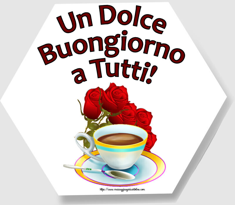 Un Dolce Buongiorno a Tutti! ~ caffè e bouquet di rose