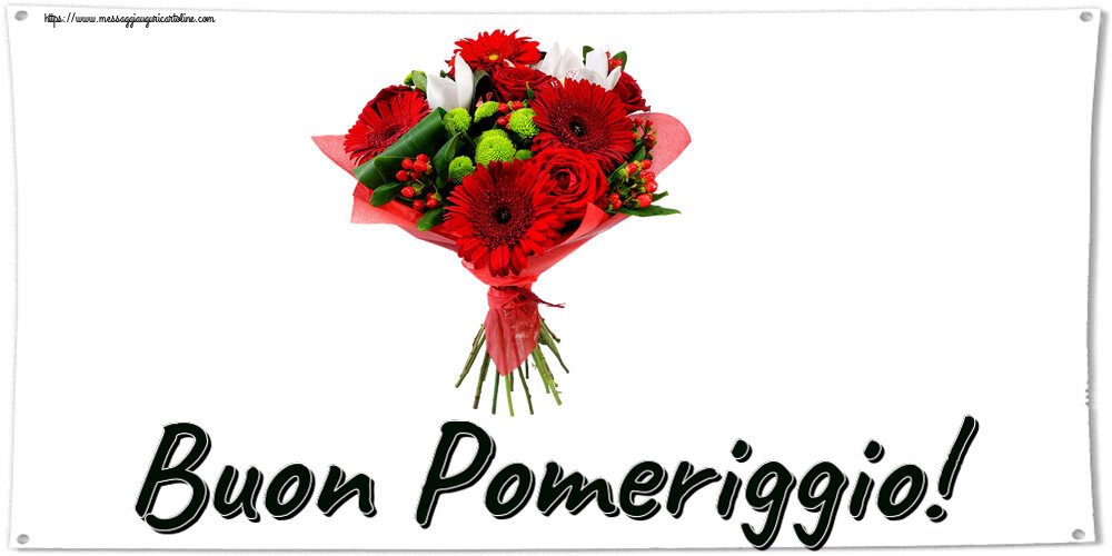 Cartoline di buon pomeriggio - Buon Pomeriggio! ~ bouquet di gerbere - messaggiauguricartoline.com