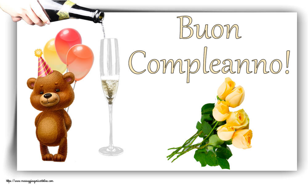 Compleanno Buon Compleanno! ~ sette rose gialle