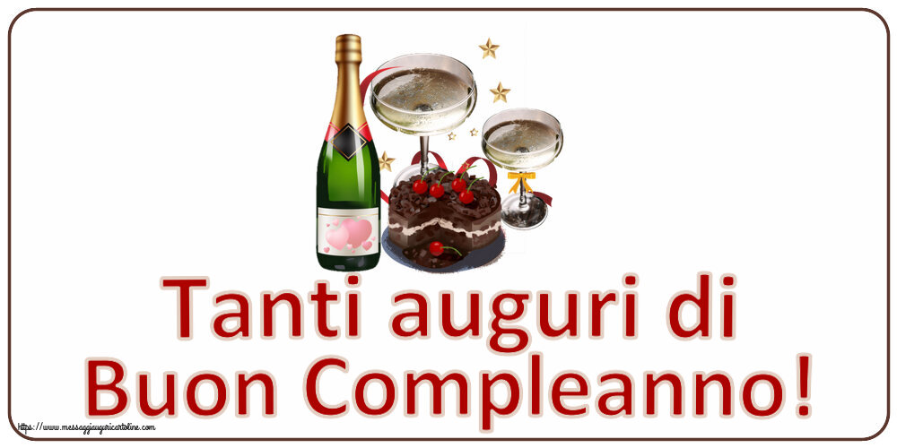 Compleanno Tanti auguri di Buon Compleanno! ~ torta al cioccolato, champagne con cuori