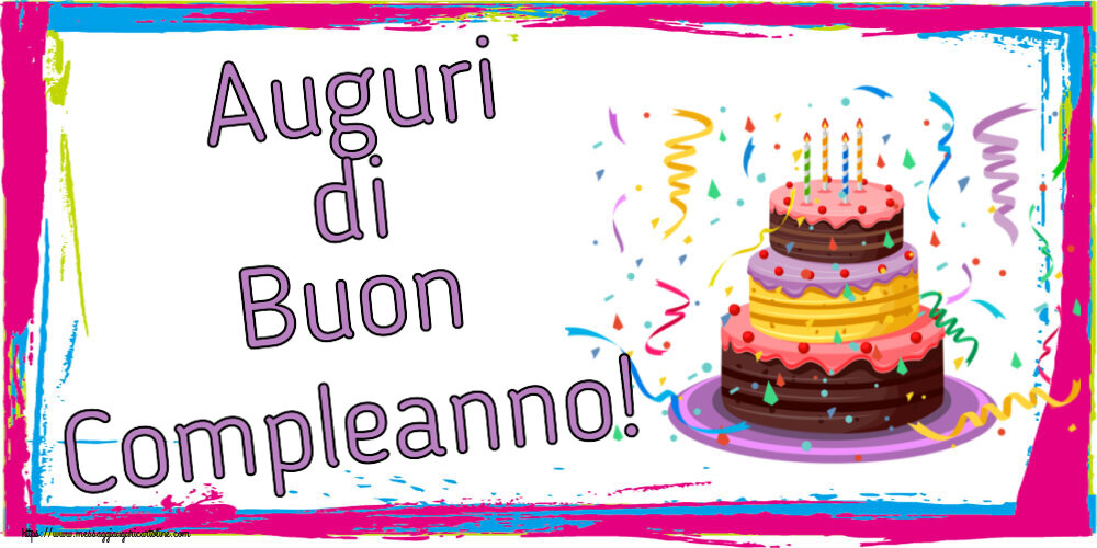 Compleanno Auguri di Buon Compleanno! ~ torta e coriandoli