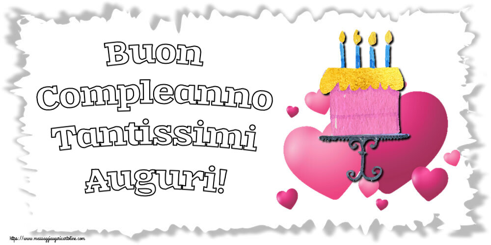 Compleanno Buon Compleanno Tantissimi Auguri! ~ torta con cuori rosa