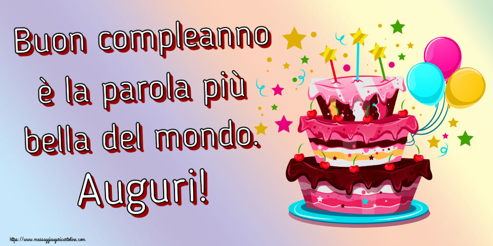 Buon compleanno è la parola più bella del mondo. Auguri! ~ torta clipart