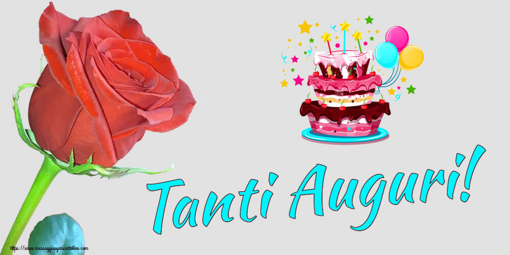 Cartoline di compleanno - Tanti Auguri! ~ torta clipart - messaggiauguricartoline.com