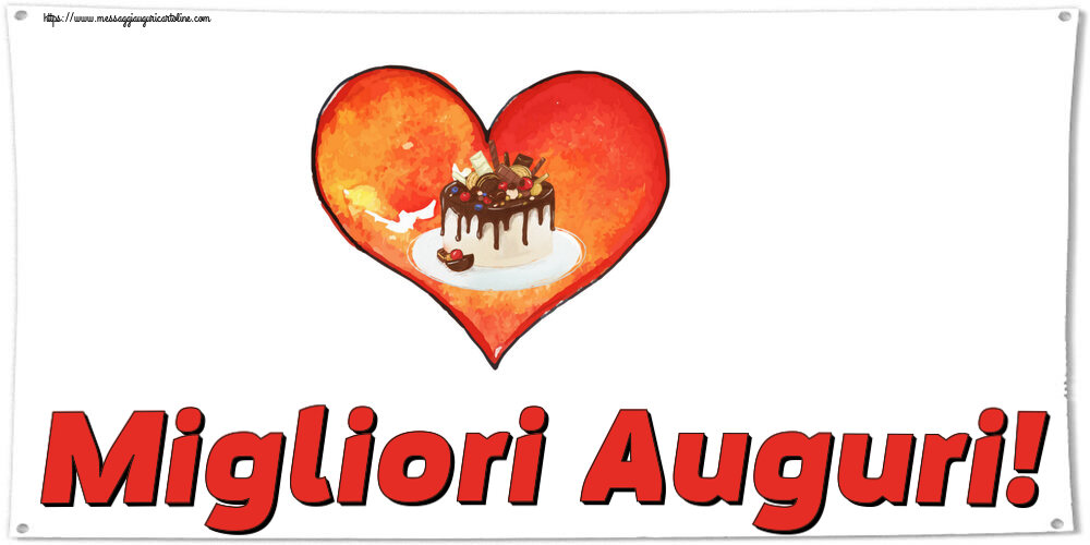 Cartoline di compleanno - Migliori Auguri! ~ torta di caramelle a cuore - messaggiauguricartoline.com