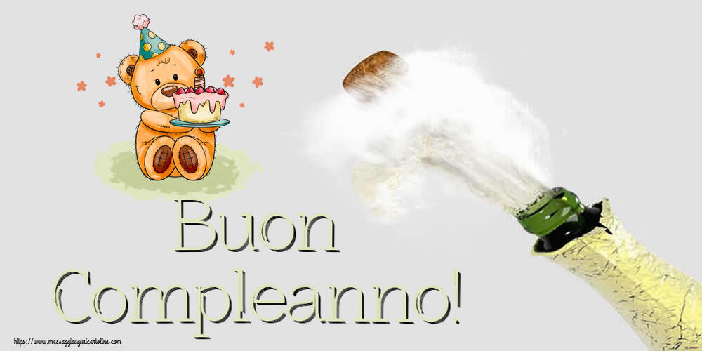 Compleanno Buon Compleanno! ~ un orsacchiotto con la torta