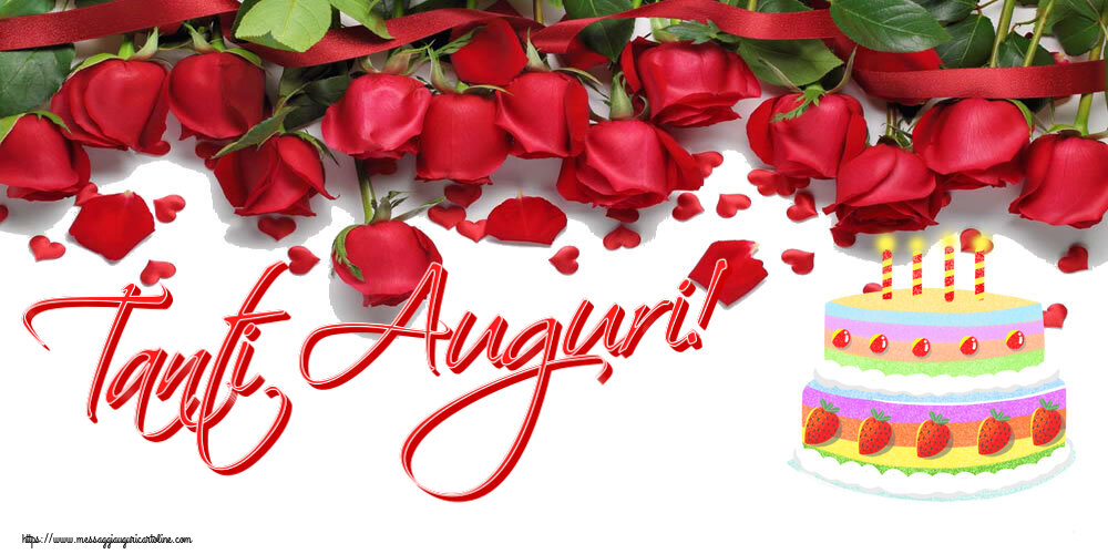 Il più popolari cartoline di compleanno con torta - Tanti Auguri!