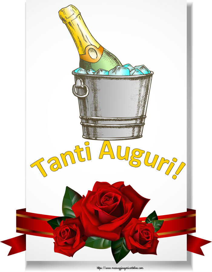 Cartoline di compleanno - Tanti Auguri! ~ champagne on ice - messaggiauguricartoline.com