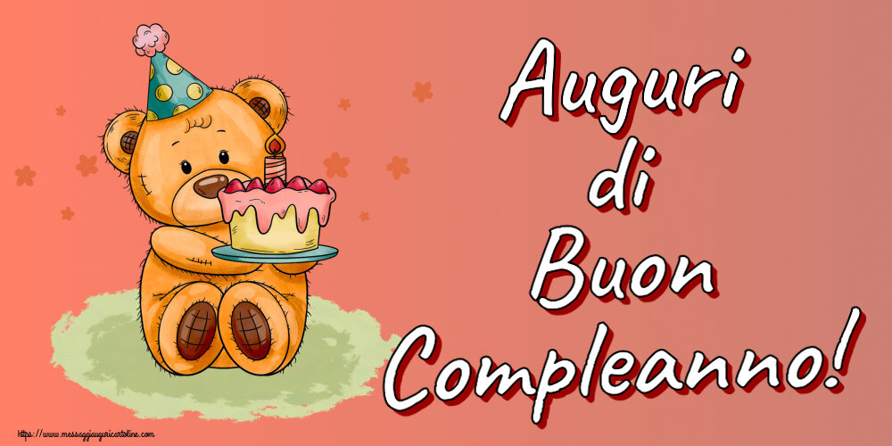 Auguri di Buon Compleanno! ~ un orsacchiotto con la torta