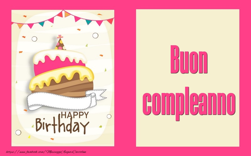 Cartoline di compleanno con torta - Buon compleanno