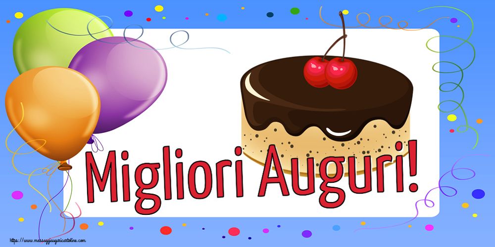 Migliori Auguri! ~ torta al cioccolato con 2 ciliegie