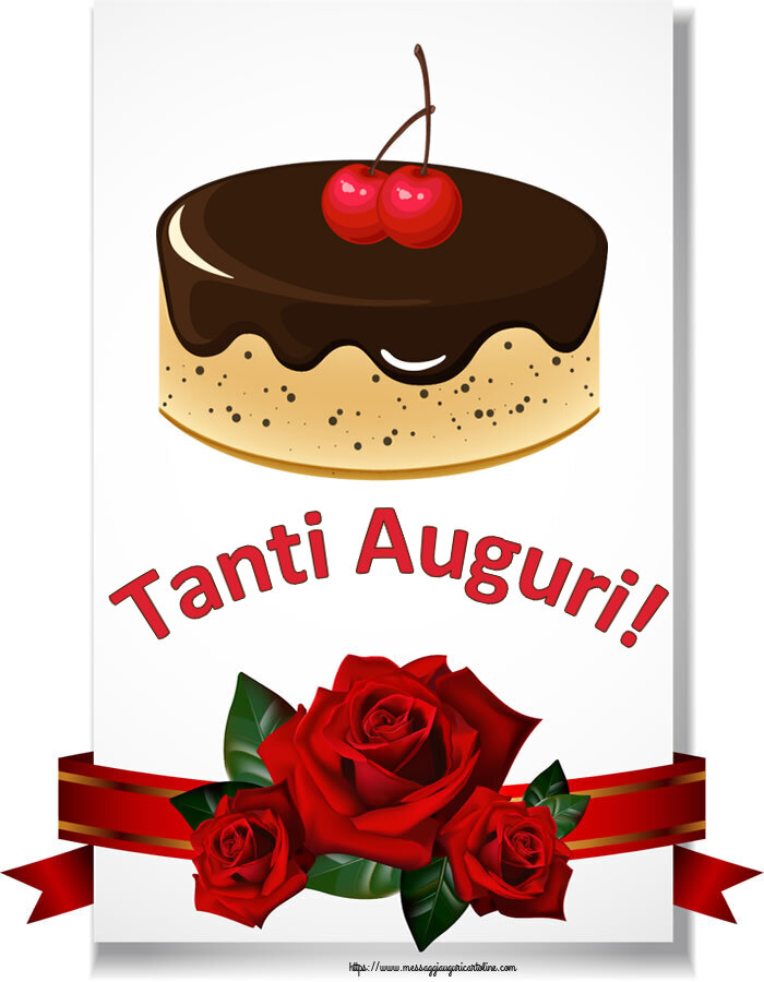 Compleanno Tanti Auguri! ~ torta al cioccolato con 2 ciliegie