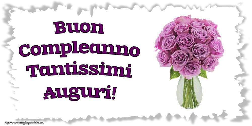 Compleanno Buon Compleanno Tantissimi Auguri! ~ rose viola in vaso