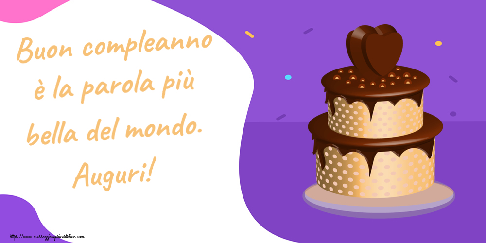 Compleanno Buon compleanno è la parola più bella del mondo. Auguri! ~ torta al cioccolato clipart