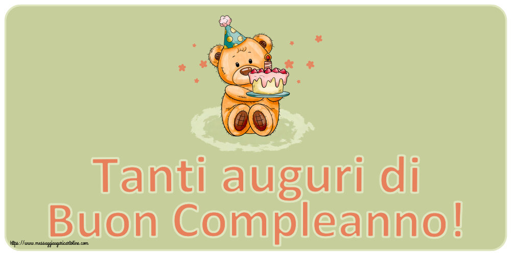 Tanti auguri di Buon Compleanno! ~ un orsacchiotto con la torta