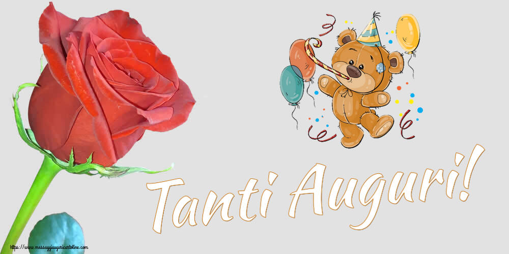 Cartoline di compleanno con palloncini - Tanti Auguri!