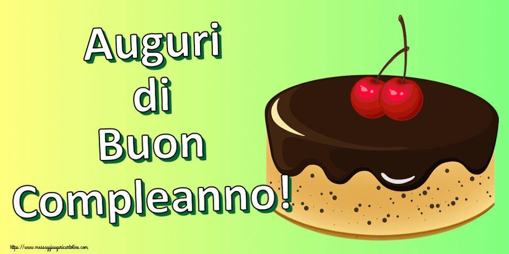 Auguri di Buon Compleanno! ~ torta al cioccolato con 2 ciliegie