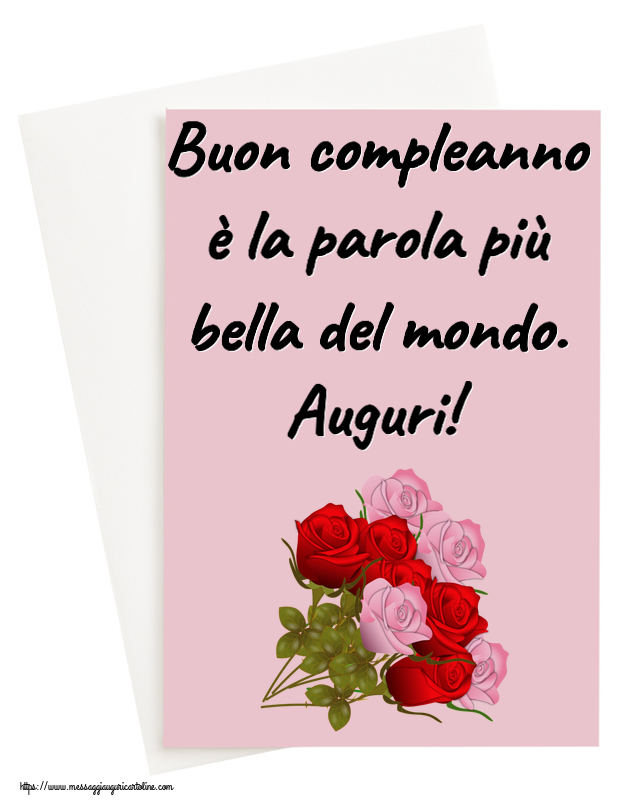Buon compleanno è la parola più bella del mondo. Auguri! ~ nove rose