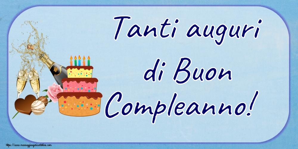 Compleanno Tanti auguri di Buon Compleanno! ~ champagne e torta con candeline