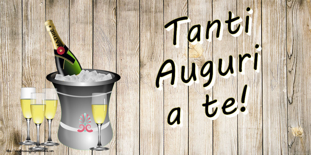 Compleanno Tanti Auguri a te! ~ secchiello champagne e glasses
