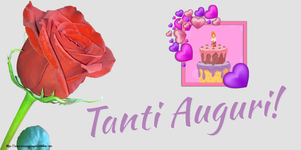 Compleanno Tanti Auguri! ~ torta con cuori viola