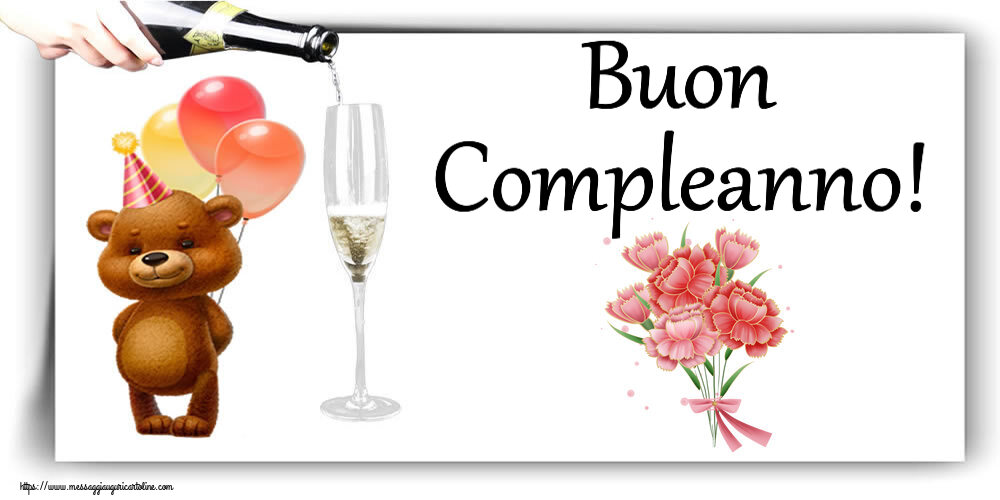 Buon Compleanno! ~ Bouquet di garofani - Clipart