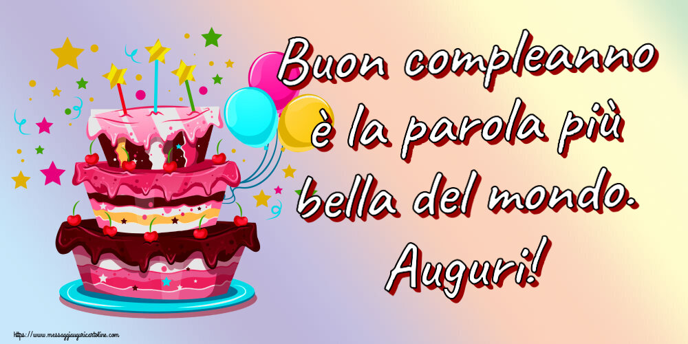Compleanno Buon compleanno è la parola più bella del mondo. Auguri! ~ torta clipart