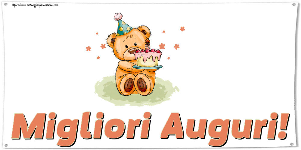 Compleanno Migliori Auguri! ~ un orsacchiotto con la torta