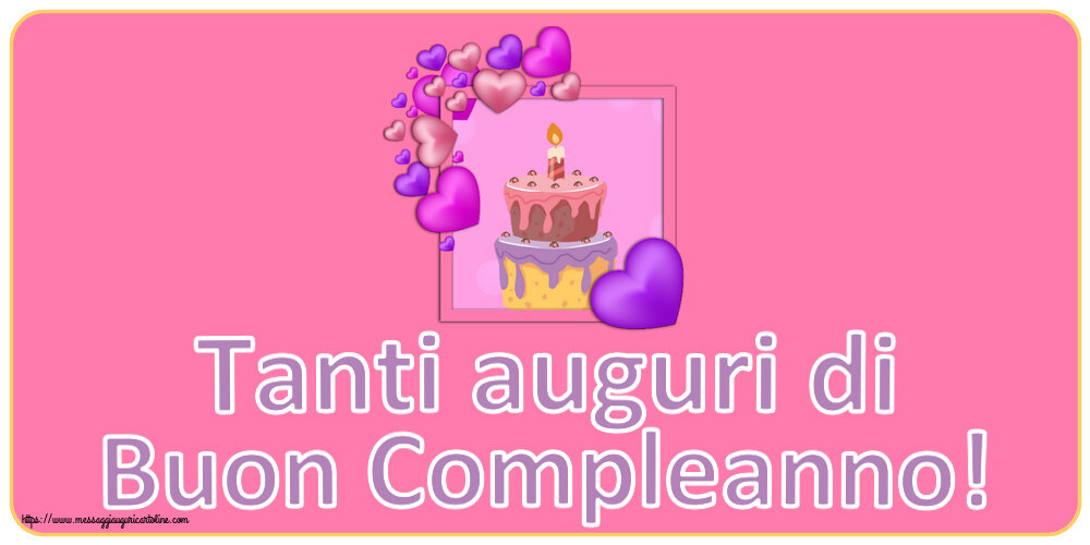 Compleanno Tanti auguri di Buon Compleanno! ~ torta con cuori viola