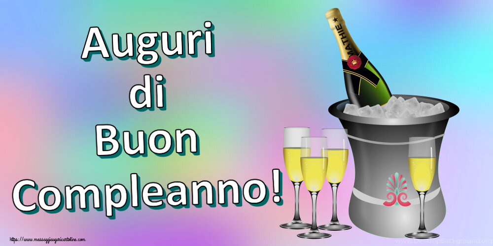 Auguri di Buon Compleanno! ~ secchiello champagne e glasses