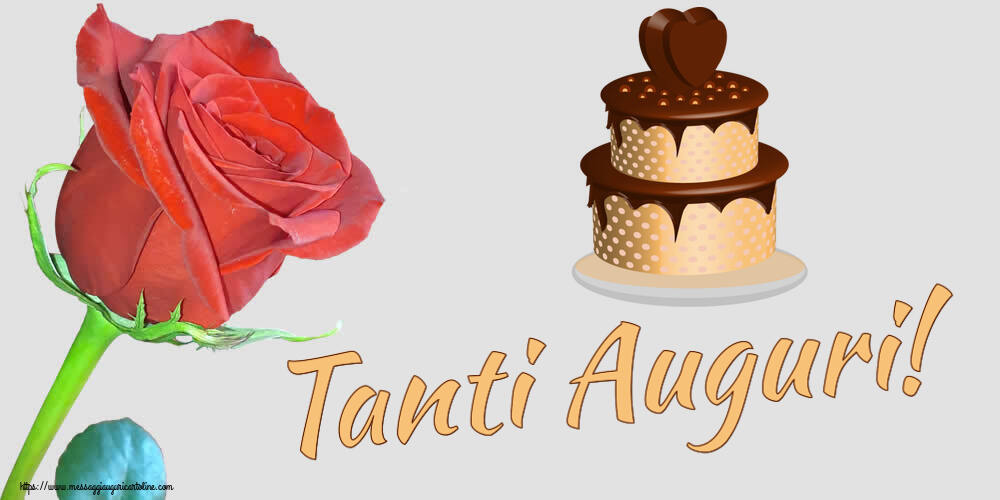 Cartoline di compleanno - 🎂 Tanti Auguri! ~ torta al cioccolato clipart - messaggiauguricartoline.com