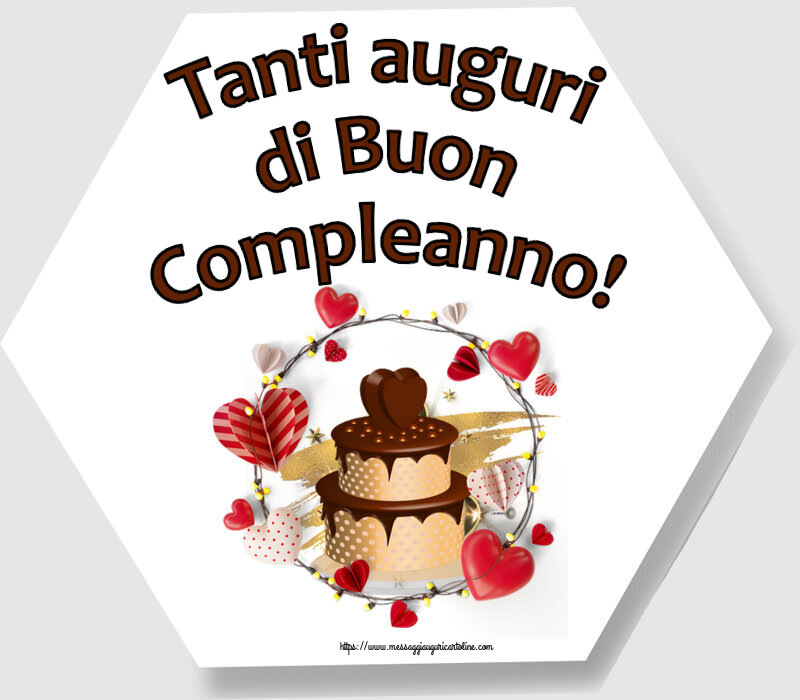 Tanti auguri di Buon Compleanno! ~ torta al cioccolato con cuori