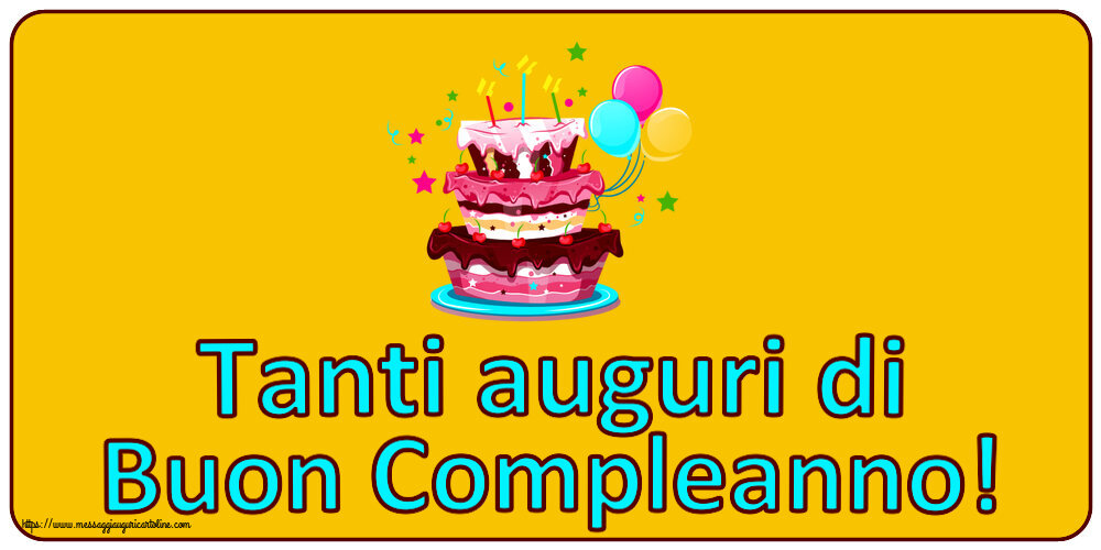 Cartoline di compleanno - 🎂 Tanti auguri di Buon Compleanno! ~ torta clipart - messaggiauguricartoline.com