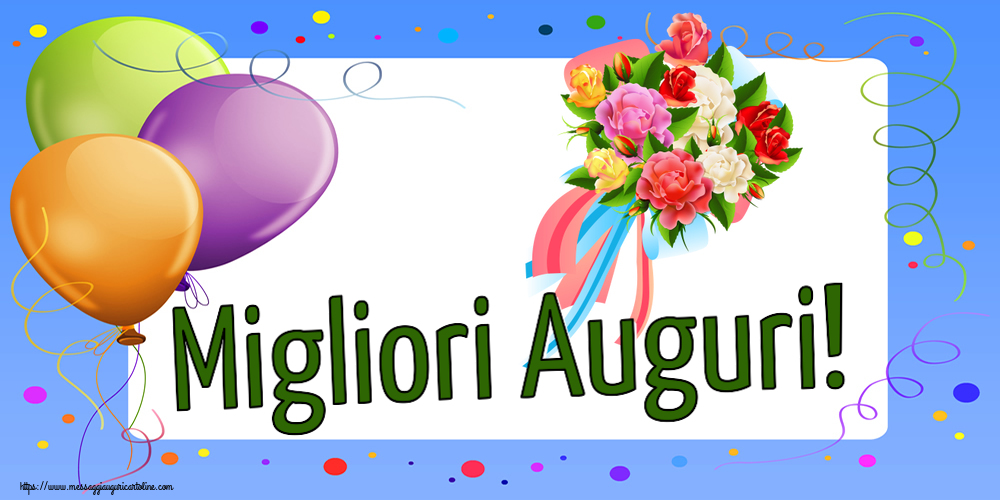 Compleanno Migliori Auguri! ~ bouquet di fiori multicolori
