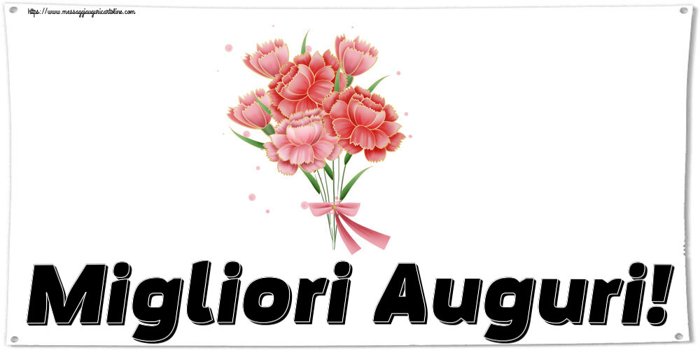 Compleanno Migliori Auguri! ~ Bouquet di garofani - Clipart