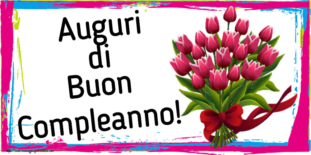 Compleanno Auguri di Buon Compleanno! ~ bouquet di tulipani - Clipart