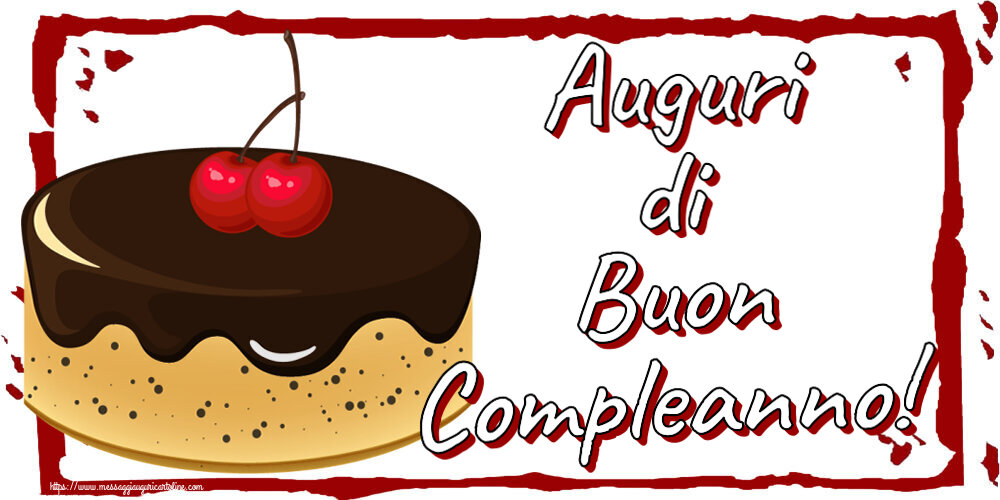 Compleanno Auguri di Buon Compleanno! ~ torta al cioccolato con 2 ciliegie