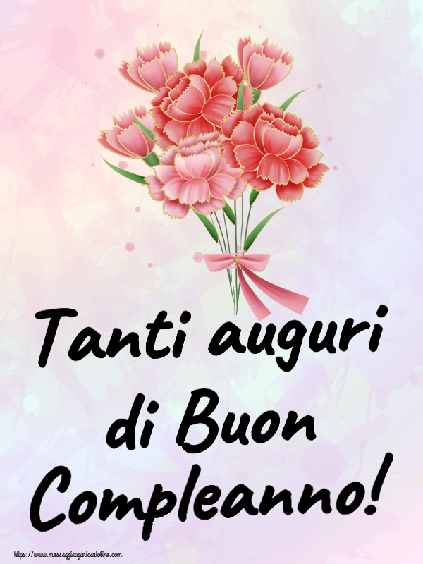 Compleanno Tanti auguri di Buon Compleanno! ~ Bouquet di garofani - Clipart