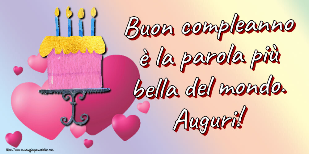 Compleanno Buon compleanno è la parola più bella del mondo. Auguri! ~ torta con cuori rosa