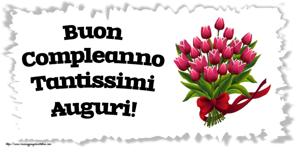 Compleanno Buon Compleanno Tantissimi Auguri! ~ bouquet di tulipani - Clipart