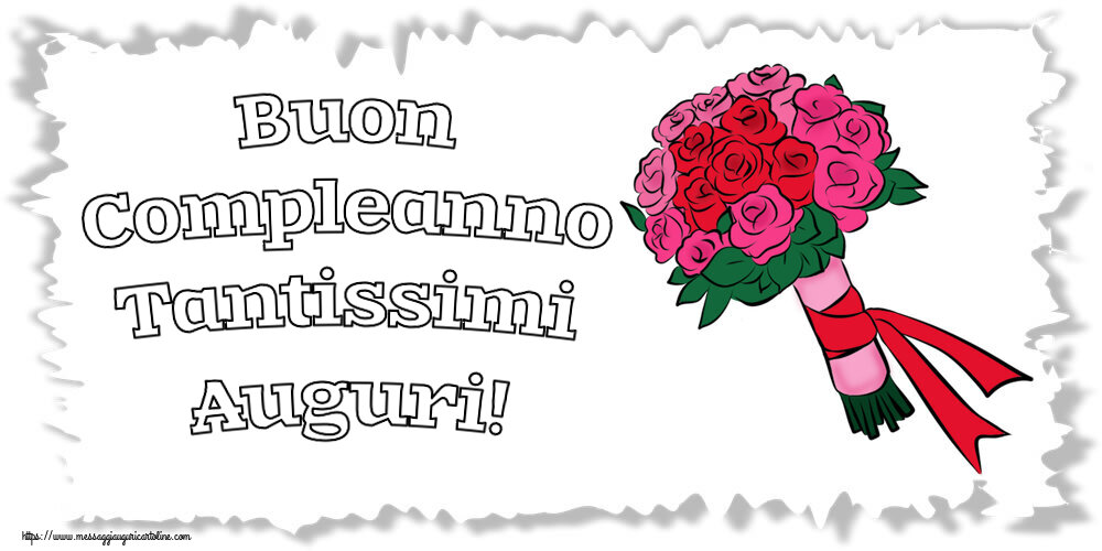 Buon Compleanno Tantissimi Auguri! ~ bouquet di fiori - pittura