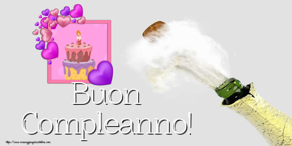 Buon Compleanno! ~ torta con cuori viola