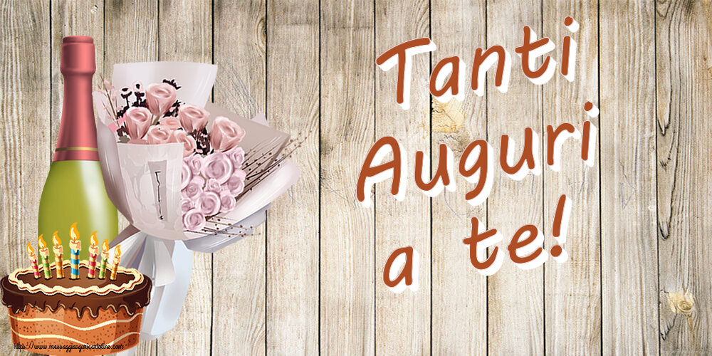 Tanti Auguri a te! ~ bouquet di fiori, champagne e torta
