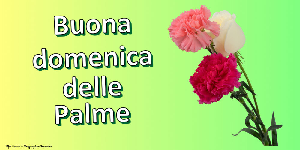 Cartoline Domenica delle Palme - Buona domenica delle Palme ~ tre garofani - messaggiauguricartoline.com