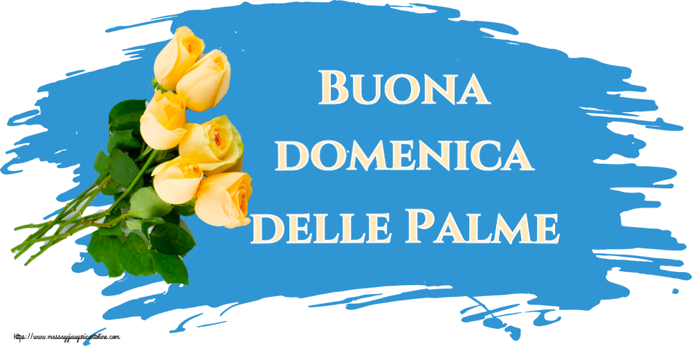 Cartoline Domenica delle Palme - Buona domenica delle Palme ~ sette rose gialle - messaggiauguricartoline.com