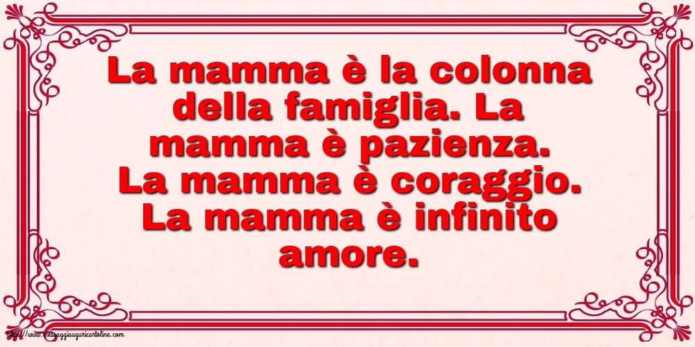 Famiglia La mamma è la colonna della famiglia