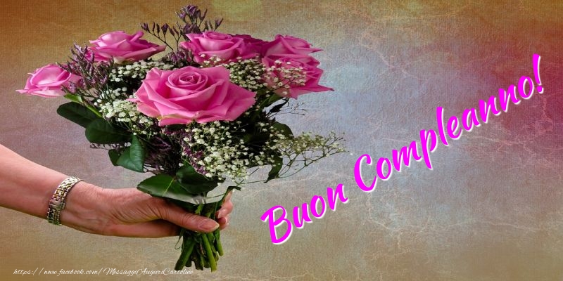 Cartoline con fiori - Buon Compleanno! - messaggiauguricartoline.com