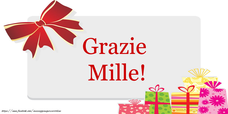 Cartoline di grazie - Grazie Mille! - messaggiauguricartoline.com