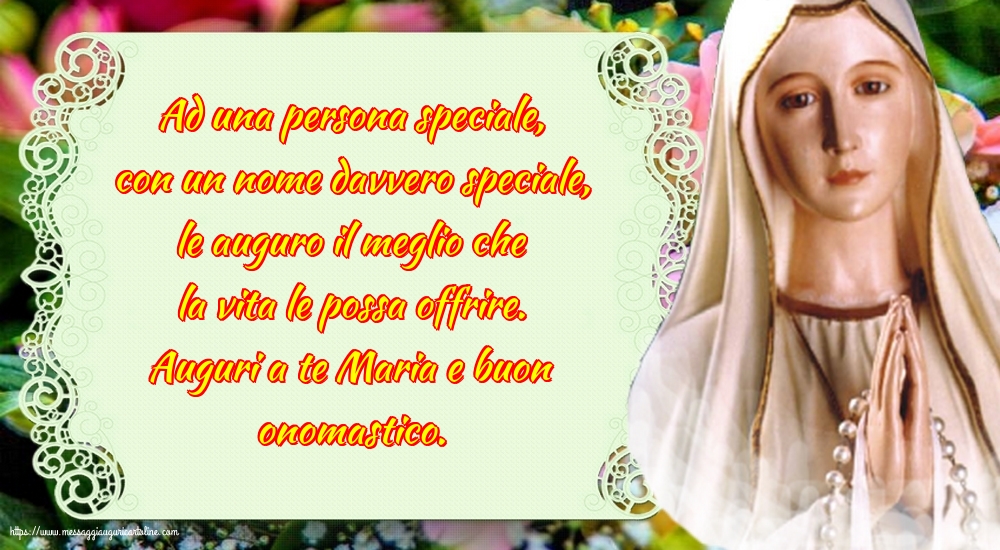 Cartoline per la Natività della Beata Vergine Maria - Auguri a te Maria e buon onomastico. - messaggiauguricartoline.com