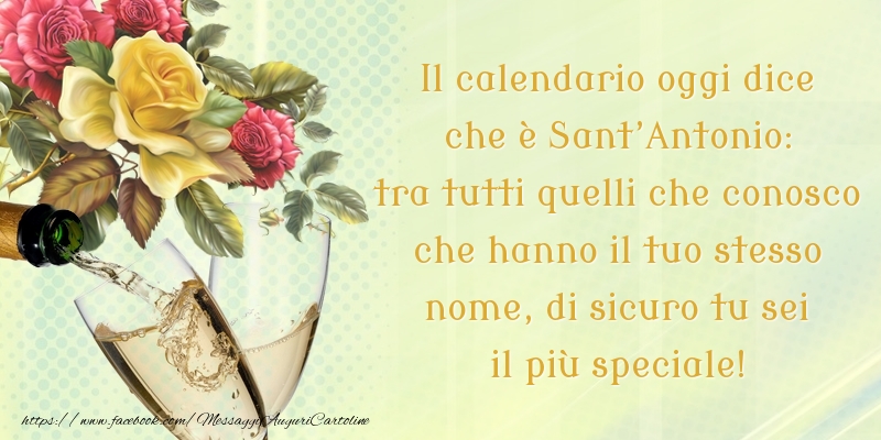 Cartoline di onomastico - Il calendario oggi dice che è Sant’Antonio - messaggiauguricartoline.com